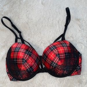 34C Victoria’s Secret very sexy strappy plaid padded push-up bra